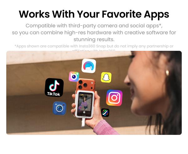 Insta360 Snap Selfie Screen - 4K Magnetic Selfie Monitor Screen for Selfie, Vlogging, Compatible vith iPhone & Android, Touchscreen Control, Wired Instant Connection