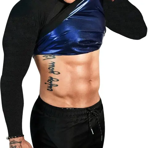 Men's Compression Bodyshapershirt - 1/2/3/4 Pack Long Sleeve Stretch Polyester High Elastic Sweat Saunasuit, Sporty Activewear, Sports Fashion Warmup Garment for Gym Workouts