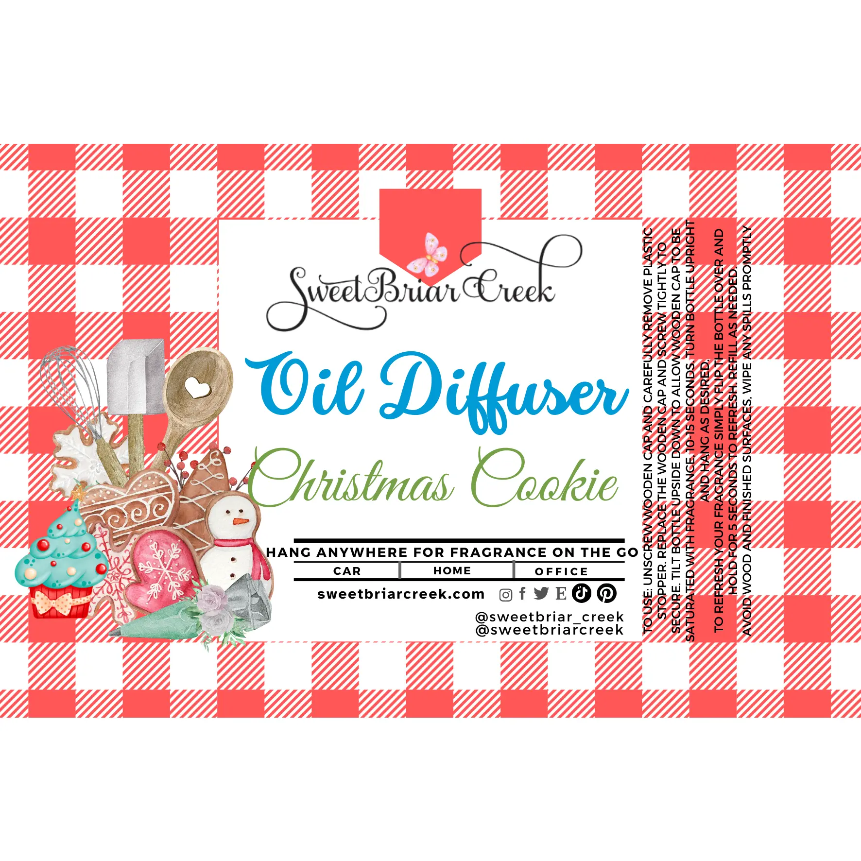 Christmas Cookie Hanging Car Diffuser & Refills
