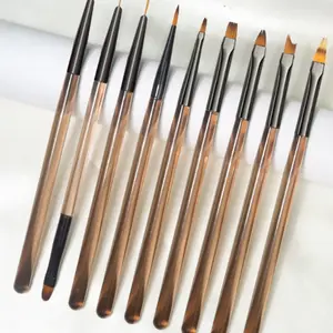 9PCS UV Gel Nail Brush Liner DIY Painting Pen Manicure Acrylic Drawing Brush for Nail Art Design Nails Tip Display Painting Tool