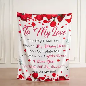 Romantic "to My Love" Throw Blanket – Soft Cozy Flannel Love Blanket for Her, Wife & Girlfriend – Perfect Valentines Day, Christmas, Anniversary, Birthday Gift