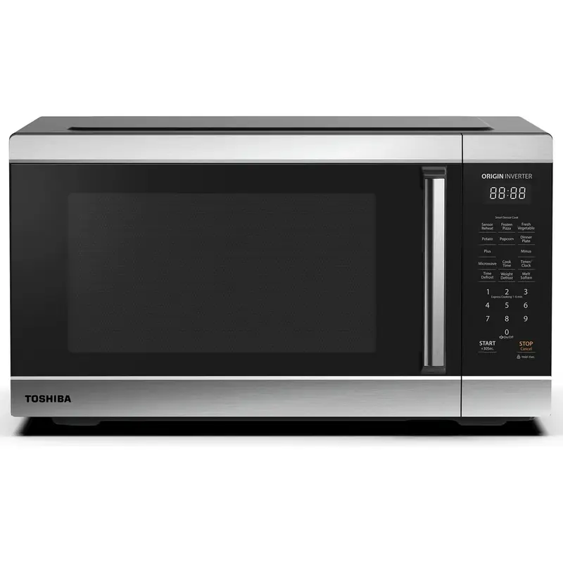 Toshiba 2.2 cu. ft. 24.4'' Microwave Oven in Stainless Steel - Compact Design for Home Use