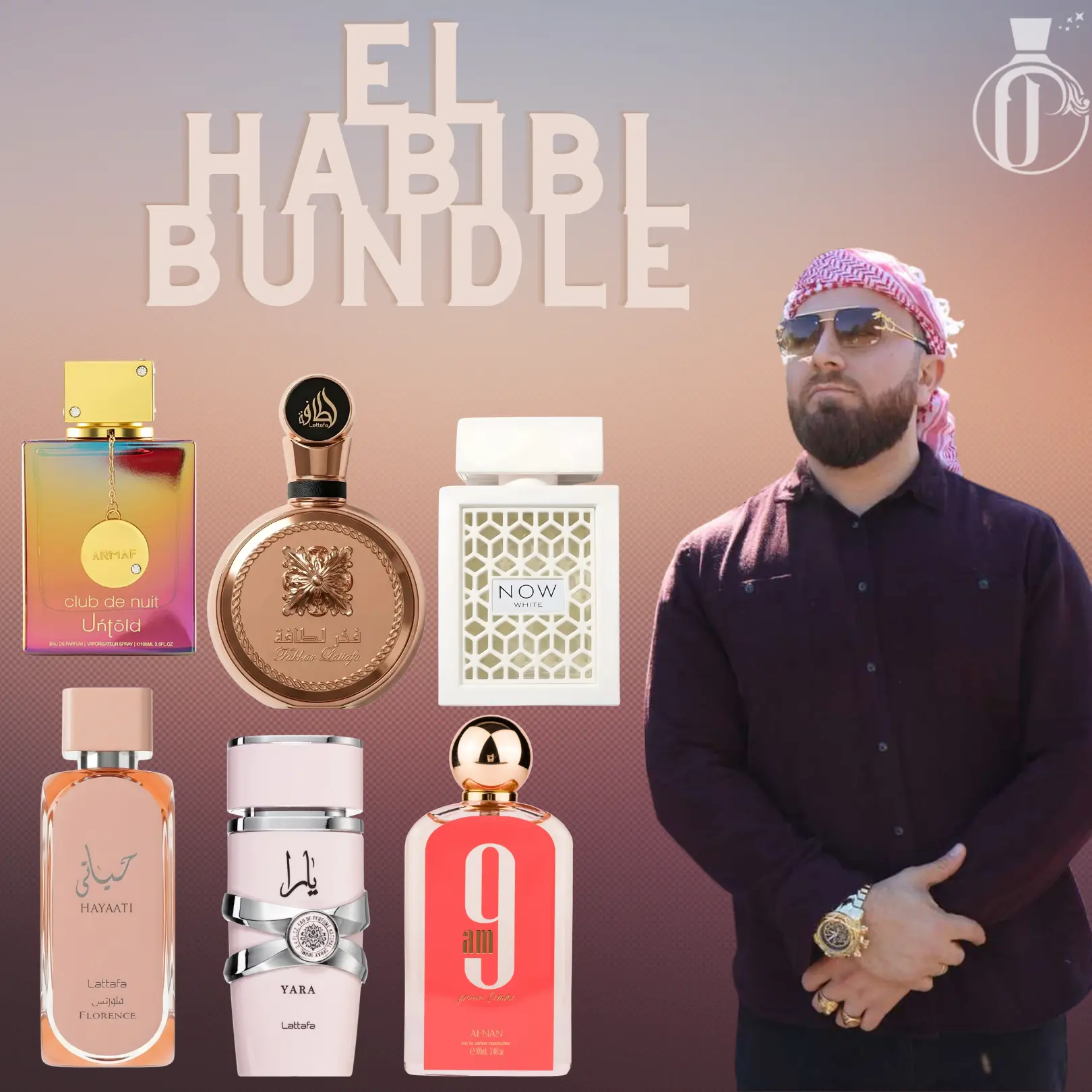 Habibi Bundle Unisex Eau De Parfum (3 to 3.9 fl oz, 100 ML, Single Item) - Fakhar Extrait, 9 AM Pink, Yara, Hayaati Florence, Club De Nuit Untold, Rave Now White with White Floral-Tuberose-Fruity Notes