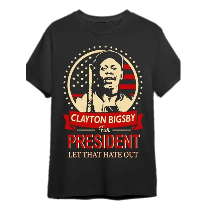 Unisex Clayton Bigsby Graphic Shirt, Soft 100% Cotton Streetwear with a Relaxed Cut, Comedy Vibe Perfect for a Watch Party, Tee, Cargo, Round Neck, 2Xl, Digital Print, Classic, Relaxed Fit, Shortsleeve, Menswear