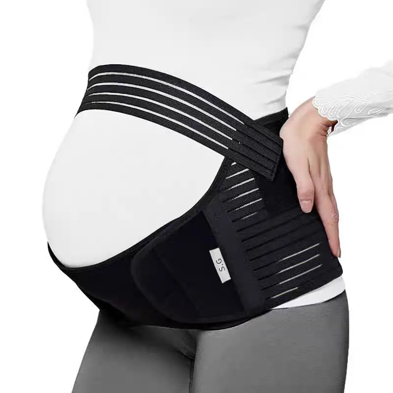 S.G Inc Maternity Belly Bands for Pregnant Women– Adjustable Belly Band for Pelvic & Back Pain – Ideal Pregnancy Belt for All Stages of Gestation – Pregnancy Must Haves for To Be Moms (Black, Medium)