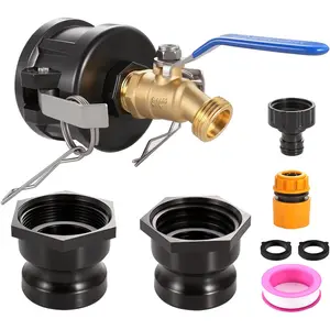 IBC Tote Hose Adapter, 2" Camlock Adapter for 275-330 Gallon IBC Tote Tank with 2 Size Cam Groove Fittings (2" Coarse and 2" Fine), Camlock Fittings to 3/4" Garden Hose Male Thread