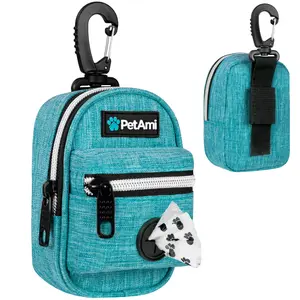 PetAmi Dog Poop Bag Holder for Leash, Dog Pet Waste Bag Dispenser For Poop with Clip for Doggie Puppy Walking Accessories Travel Camping, Dog Treat Pouch Supplies Must Have With Doggy Bag Roll