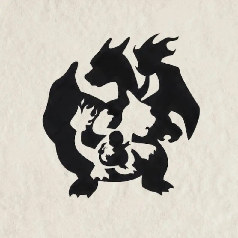 Charizard Sticker, Cute Chamander Anime Waifu Sticker – Waterproof Laptop Decal, Gaming PC Decor