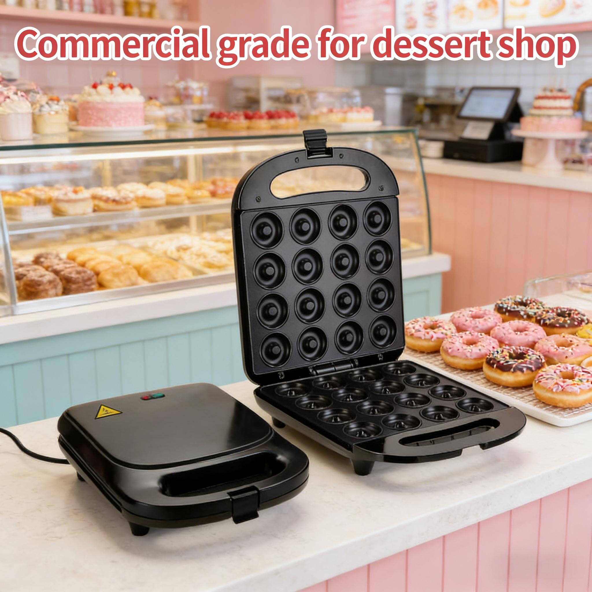 1000W donut machine, double-sided heating, with detachable non stick board, suitable for home, kitchen, cake, pancake, nut, snack or dessert, US standard two plug