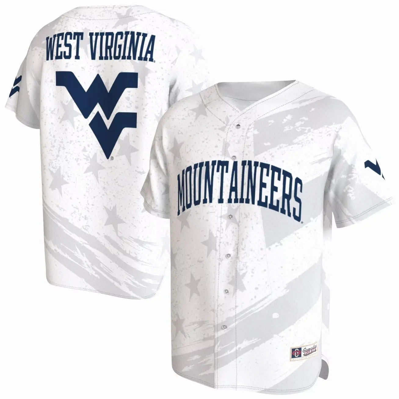 West Virginia Mountaineers GameDay Greats Unisex Lightweight Collegiate Baseball Americana Fashion Jersey - White