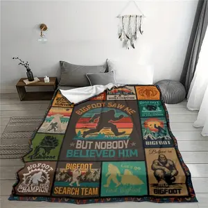 A Large Sasquatch Gift Blanket, Sasquatch Merchandise, Gifts for Bigfoot Hunters, Presents for Bigfoot Enthusiasts, Gifts for Men And Women Who Love Sasquatch, a Birthday Blanket for Sasquatch Fans Suitable for Beds, Sofas, Chairs-280GSM