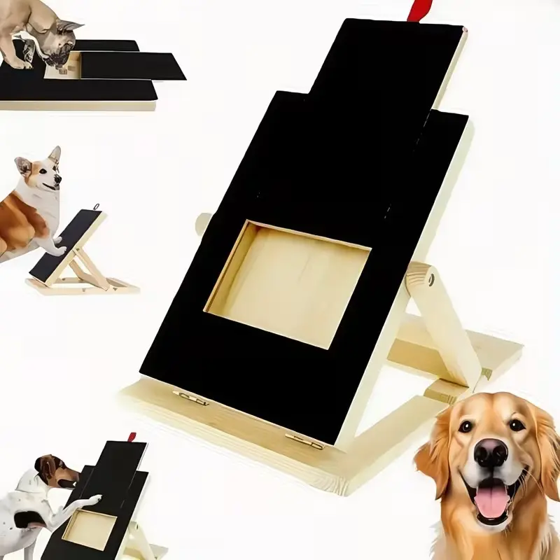 Dog Nail Scratch Pad for Large & Small Dogs, Adjustable Stress-Free Nail Filing Board with Hidden Treat Box, Alternative to Clippers & Grinders, Durable Wood Dog Furniture cool dog stuff for indoor Scratching Posts Scratcher tiktokshopsummersale