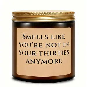 40th Birthday Lavender Scented Glass Candle, Fun Thirty-Something Info, Unique Gift for Men Women Family Friends, Home Fragrance Decor, Home Decor Present