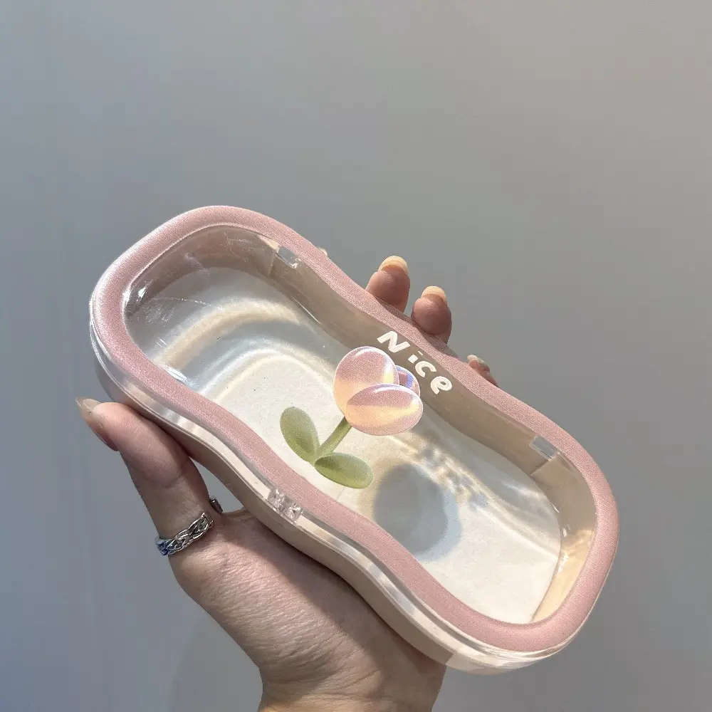 Transparent Retro Tulip Eyeglass Case Compatible for Men & Women - Anti-Pressure Eyewear Holder with Portable Glasses Storage, Glasses Organizer, Box Case for Fashion Glasses & Reading Glasses, Eyeglasses Holder, Eye Glasses Holders