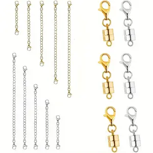Magnetic Necklace Extender & Clasp System - Heavy Duty Magnetic Connectors with Secure Locking Mechanism, Interlocking Chain Extensions for Necklaces, Bracelets, Keychains - Durable Magnetic Clasps for Jewelry Making, Crafts