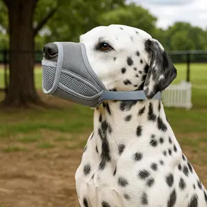 Pet Dog Muzzle Mesh Fabric, Breathable Non-Nose Blocking, Anti-Biting and Barking, Prevents Chewing and Swallowing, Adjustable Pet Gear