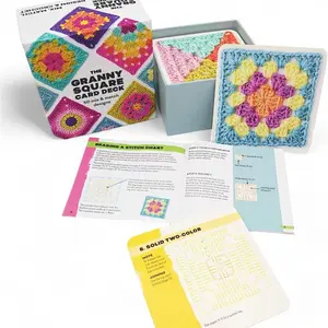 Grandma Square Card Deck DIY Yarn Teaching Cards, Simple Easy-To-Use Learning Cards, Perfect for Beginners, Ideal Gift Idea, Flashcards