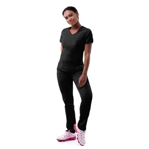 Modern V-Neck Scrub Top by Adar XXS-3XL / Black