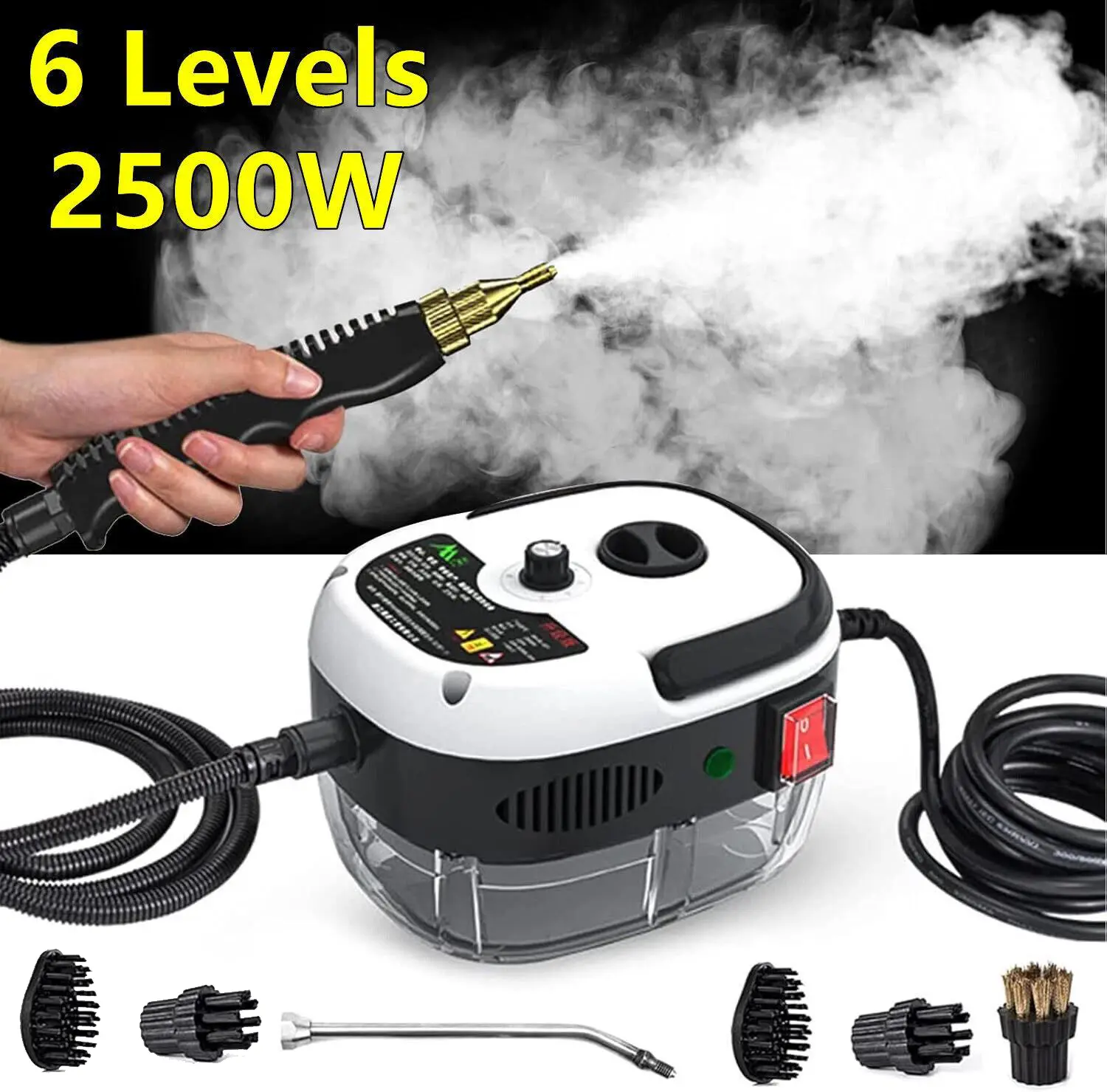 2500W Handheld High-Pressure Steam Cleaner – High-Temperature Steam for Kitchen, Bathroom, Car & Auto, Chemical-Free Deep Cleaning