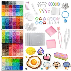 DIY Fuse Beads Kit – 24/48/72/96/120-Colors, 2.6mm Pixel Beads for Crafting, Pixel Art, Jewelry, & Handmade Gifts |  Templates & Tools &  Extra 4,000 Refill, It’s perfect as a gift for children, adults, or for Mother's Day