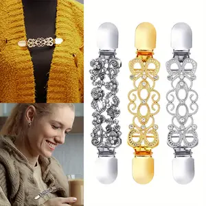 3PCS Vintage Shirt Dress Clips Back Cinch Sweater Shawl Waist Cincher Clips Cardigan Brooches Decor for Women, Collar Clip To Tighten Dress Pant Waist Tightener
