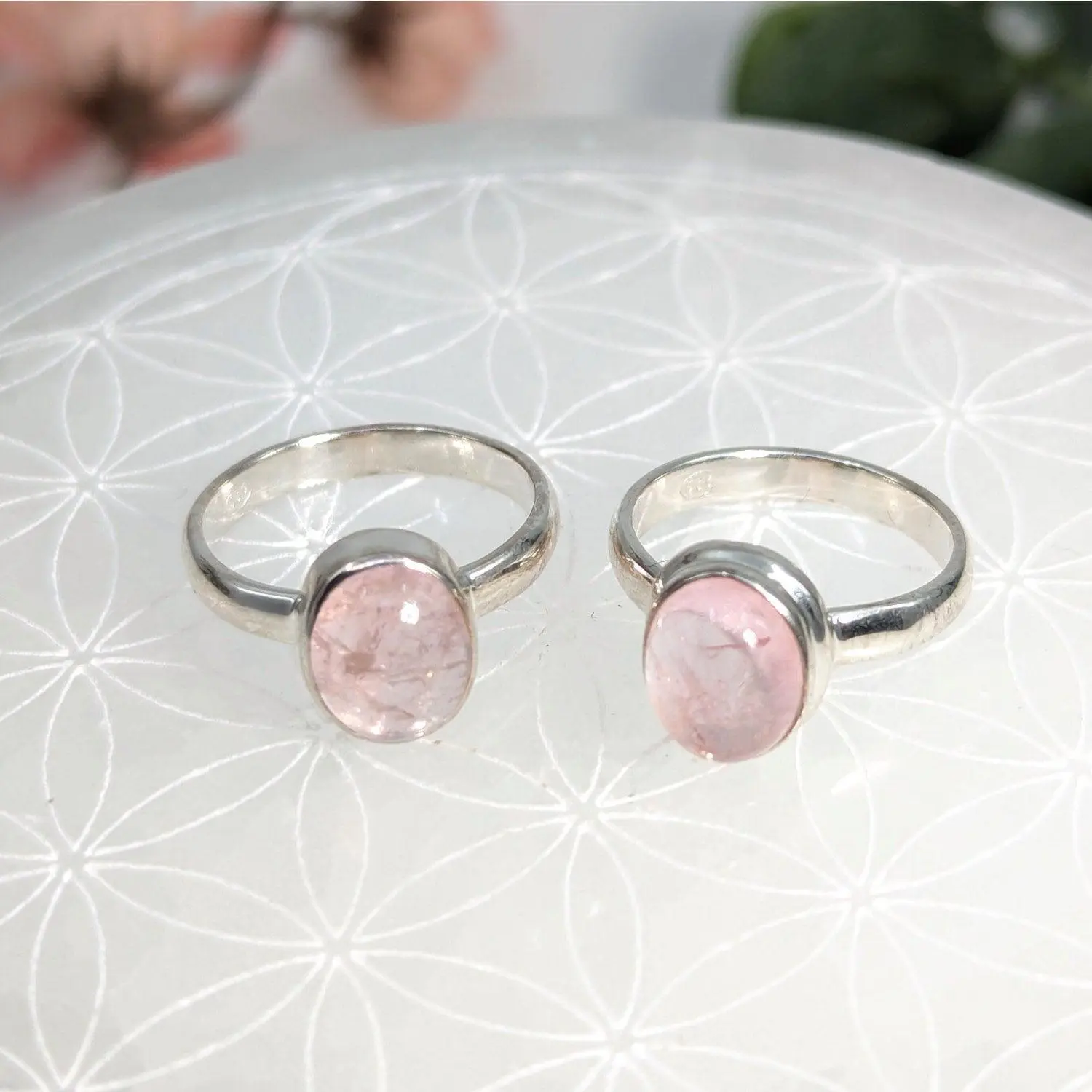 Pink Morganite Oval Ring in Sterling Silver