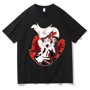Hazbin Hotels Alastor Summer T-Shirt Women's Y2K round Neck Short Sleeve High Quality Neutral Clothing, Unisex Graphic T-Shirt, Soft Cotton, Perfect Gift for Any Occasion