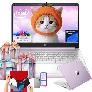 HP 2026 14" Ultra-Light Laptop | Windows 11 Home | 8GB RAM 128GB UFS | Intel Quad-Core | Honey Lavender | Student Business PC With Bundle Accessory