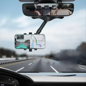 (Closeout sale) Car Rearview Mirror Phone Holder 1pc 360 Degree Rotating Adjustable Mount Universal Car Phone Stand for Easy Viewing While Driving