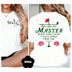 100% Cotton Unisex Christian Golf You Are My Master Bundle T-Shirt, Psalm 16 2 Tee, Golf Masters Azaleas Christian Graphic Shirt, Golf Lover Gift