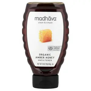 Madhava Organic Amber Honey, Unfiltered, 16 oz (454 g)