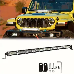 Green LED Off Road Light Bar 20inch Spot & Flood Combo Driving Fog Lights for Jeep Ford Trucks Boat