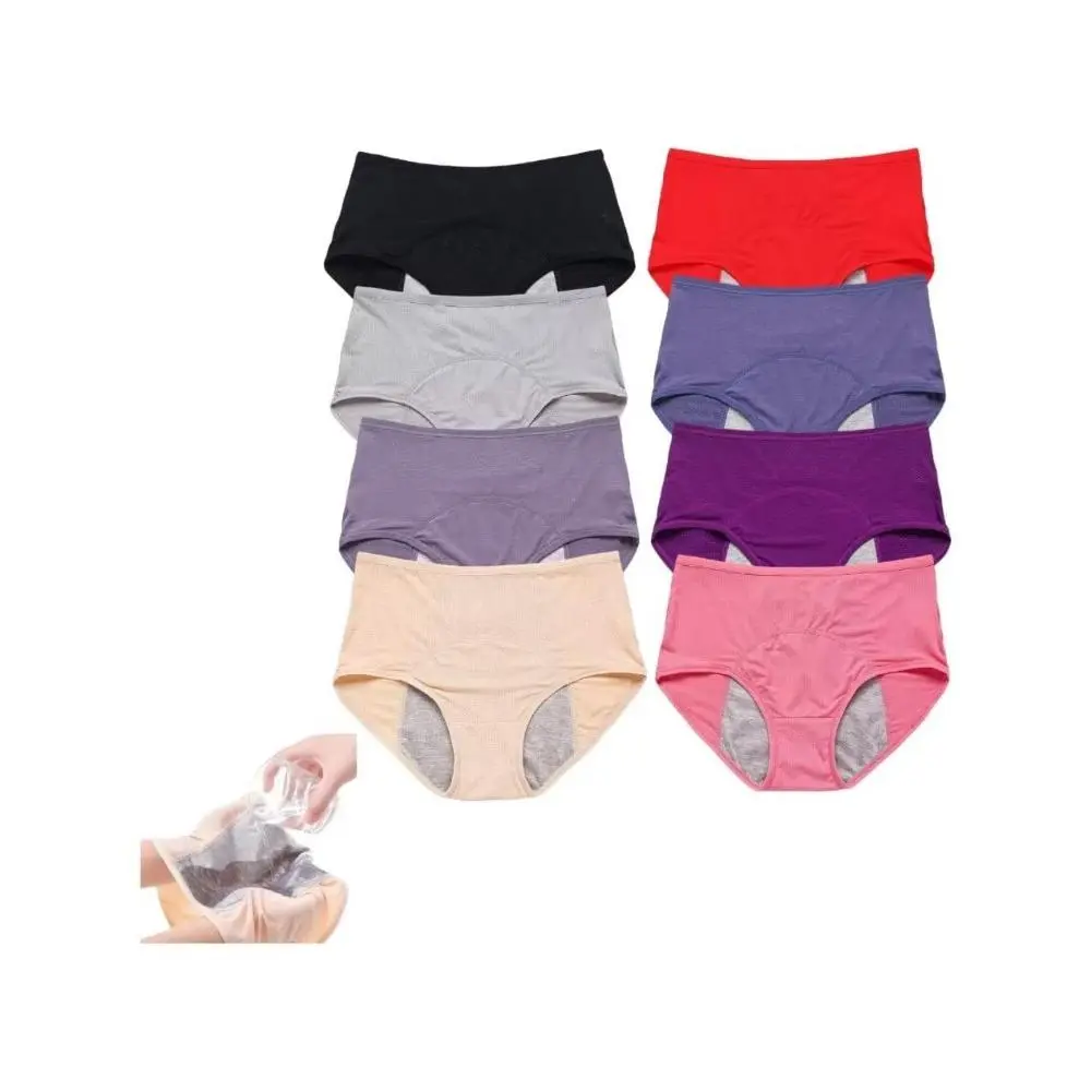 Leakproof Panties for Over 60#s with Incontinence - 8 Pack Washable & Reusable Leakproof Ladies Underwear Soft Minimalist Knicker Adjustable Briefs