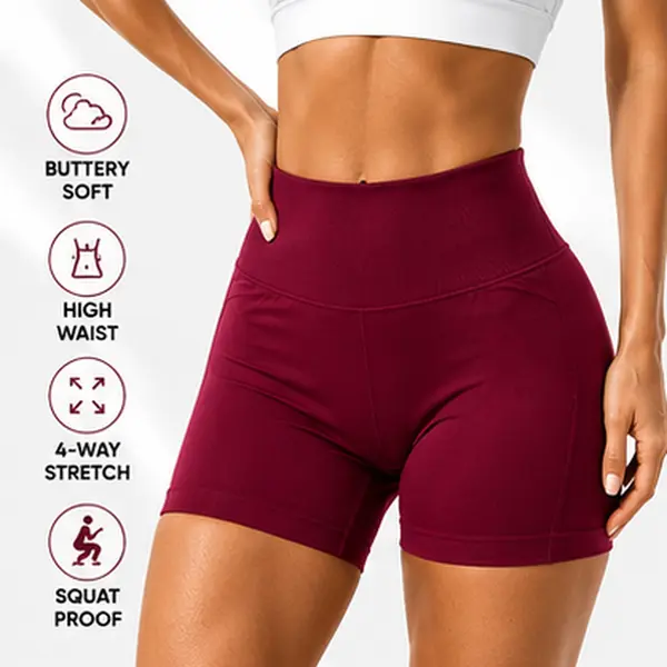 Women's High Waisted Biker Shorts Buttery Soft Tummy Control Workout Shorts Seamless Yoga Gym Compression Shorts Squat Proof Running Athletic Shorts with 4-Way Stretch