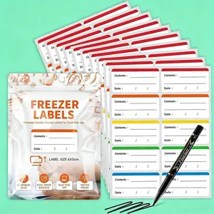 Coloured Food Storage Stickers 10 Sheets 100pcs Removable Freezer Labels for Kitchen Organizing Usage