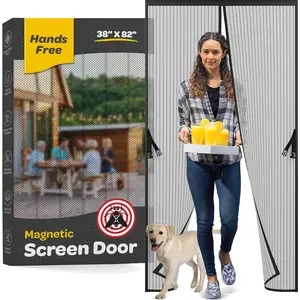 Screen Door, Hands-Free /Pet-Friendly Walk Through - Self  Closure Screen Door Mesh, Stay-Open Option with Buckles - Keeps  Out Lets Breeze in, Fits Door Size (39.4" x 82.7")