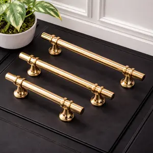 Gold Black Cabinet Pull Handle Knob wardrobe Door Knobs Pulls Handles furniture Hardware Modern Decorative Solid Zinc Alloy Material