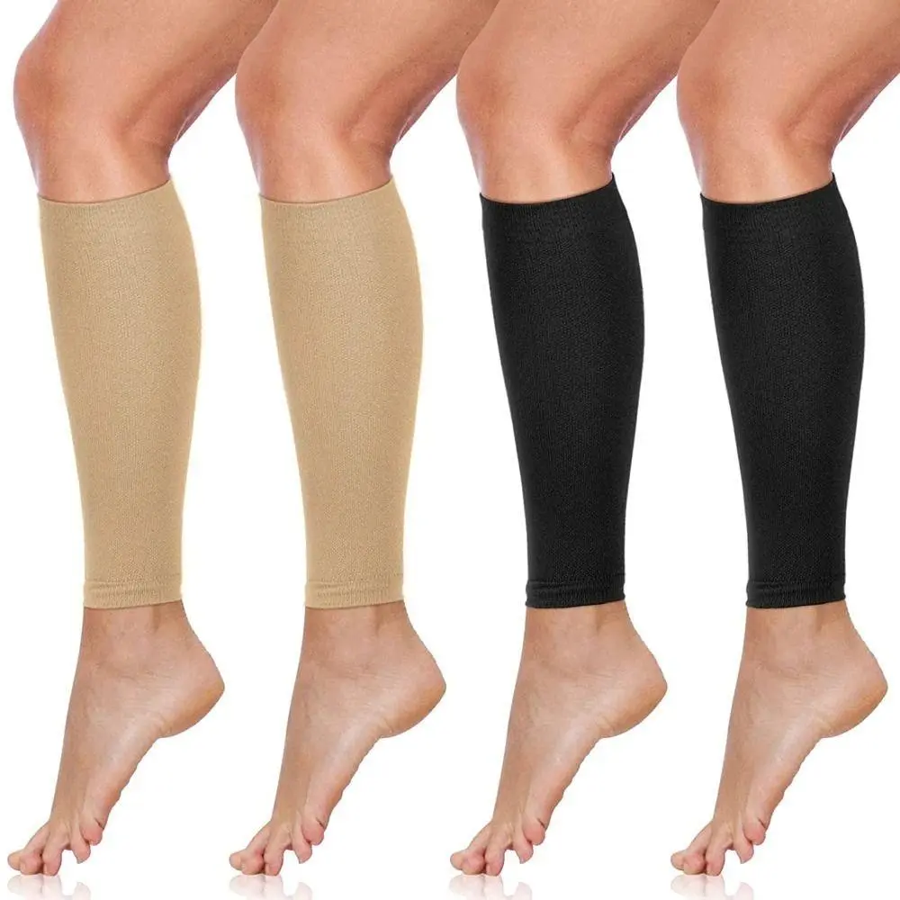 20-30mmHg Calf Compression Sleeve 2 Levels Pressure Lightweight Breathable Footless Compression Socks Stretch Socks