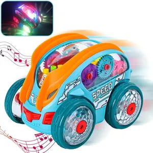 Dancing Stunt Electric Dump Toy Car with Colorful Light & Music, Fun Sound Toys for Kids with Auto Reverse Function, Best Gift for Boys & Girls