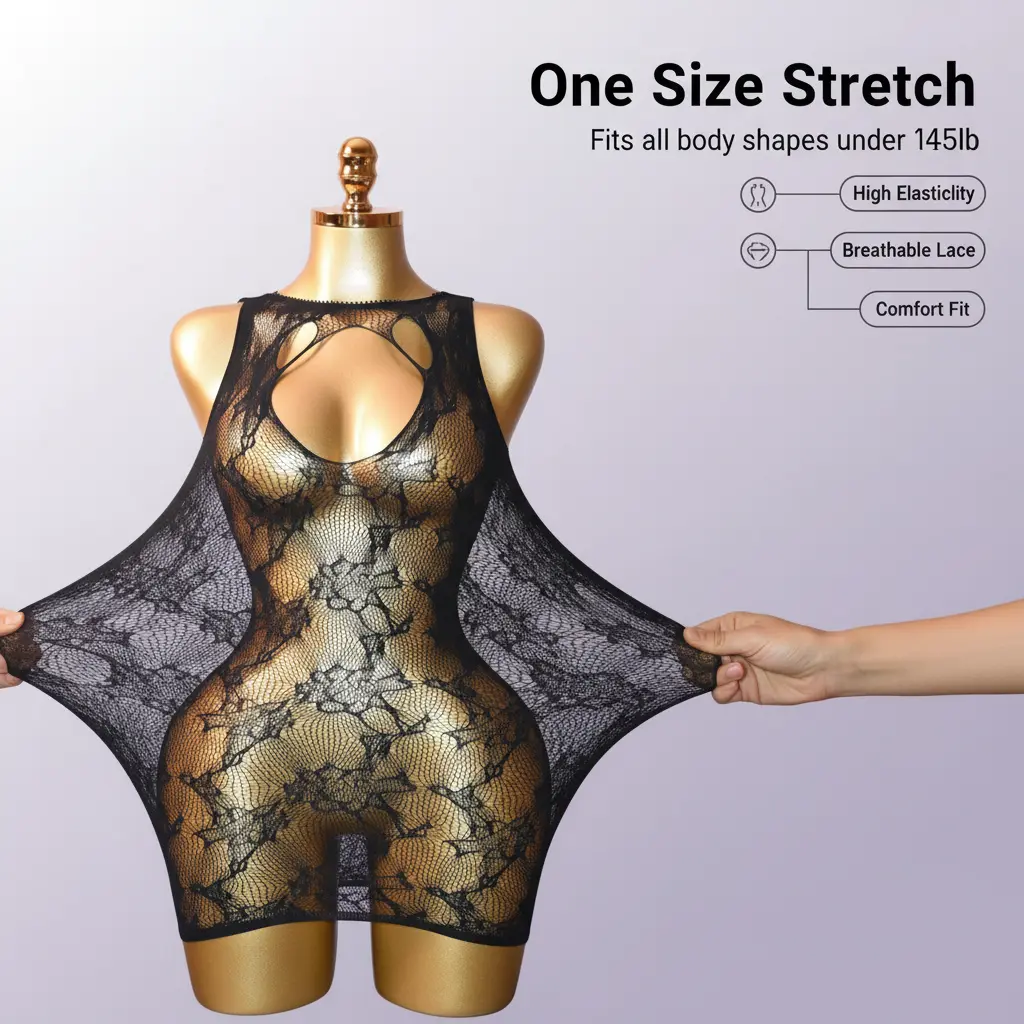 Sexy Date Night Outfit Fishnet Lingeries Mesh Lingeries Fish Net Underware NetLingeries Bodystocking | Lace Lingerie | Plus-size Friendly | Womenswear Bodysuits Teddy secret gift Floral Mesh Set spicy Slim Fit Sheer minimalist womenswear intimate wear