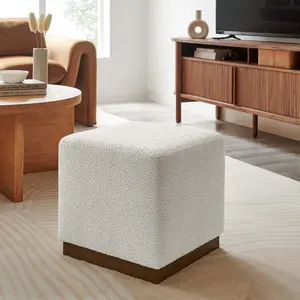 Modway Tilden 17" Square Boucle Upholstered Ottoman in Cloud Walnut Modway Tilden 17" Square Boucle Upholstered Ottoman in Cloud Walnut