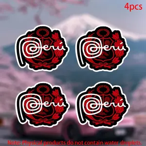 4pcs-Peru Logo - Escudo del Perú - Marca Peru Sticker-car stickers for doors, windows, laptops, luggage, furniture and bumpers-durable adhesive vinyl material