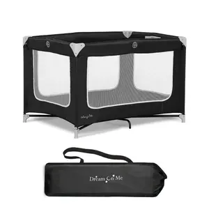 Dream On Me Zodiak Portable Playard with Carry Bag & Shoulder Strap, Black