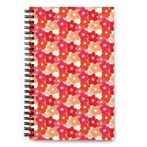 Copacetic Pink Floral Quilter's Dot Grid Spiral Notebook