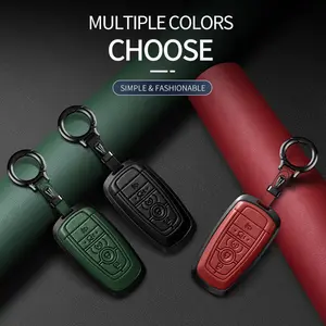 For Ford Key Fob Cover Leather Car 2017-2024 Bronco Escape Mustang Explorer F150 F250 F350 Key Case Protection Accessory Premium