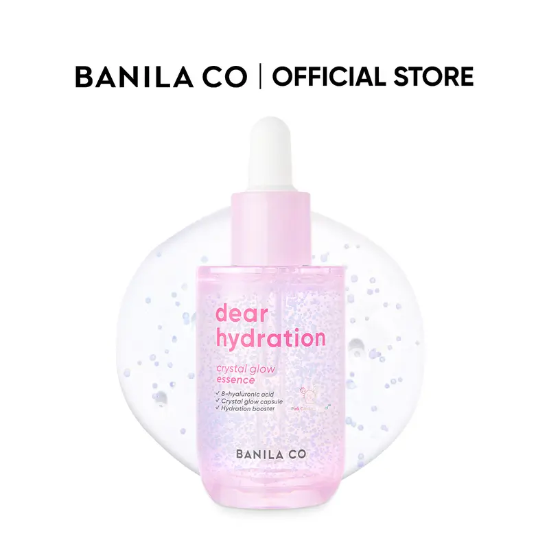 BANILA CO Dear Hydration Crystal Glow Essence | Dewy Glow Hydrating Skin Serum with Pink Cactus & Biome, Hyaluronic Acid | Crystal Glow Capsules for Radiant, Luminous Glass Skin