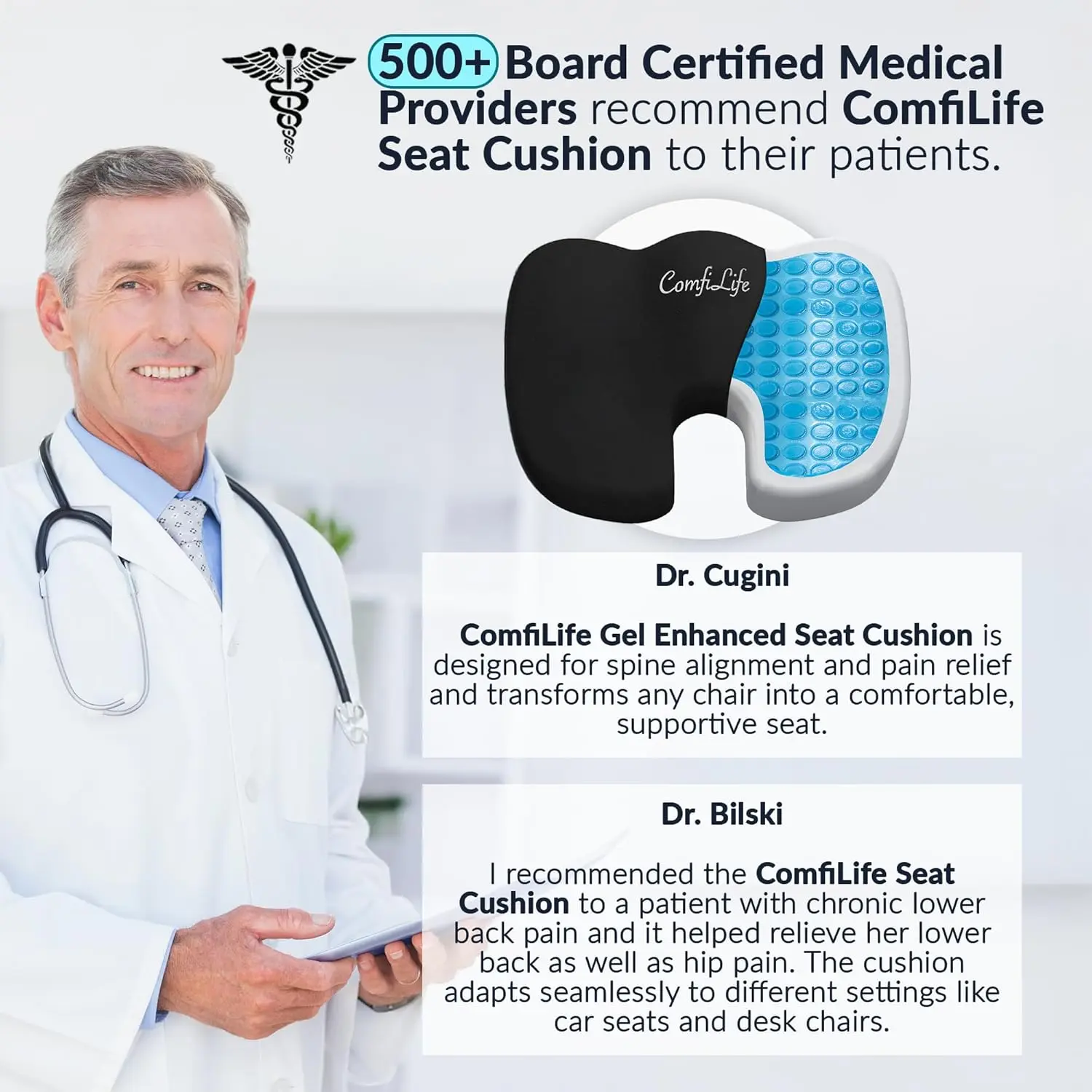 ComfiLife | Gel-Enhanced Memory Foam Seat Cushion Ergonomic