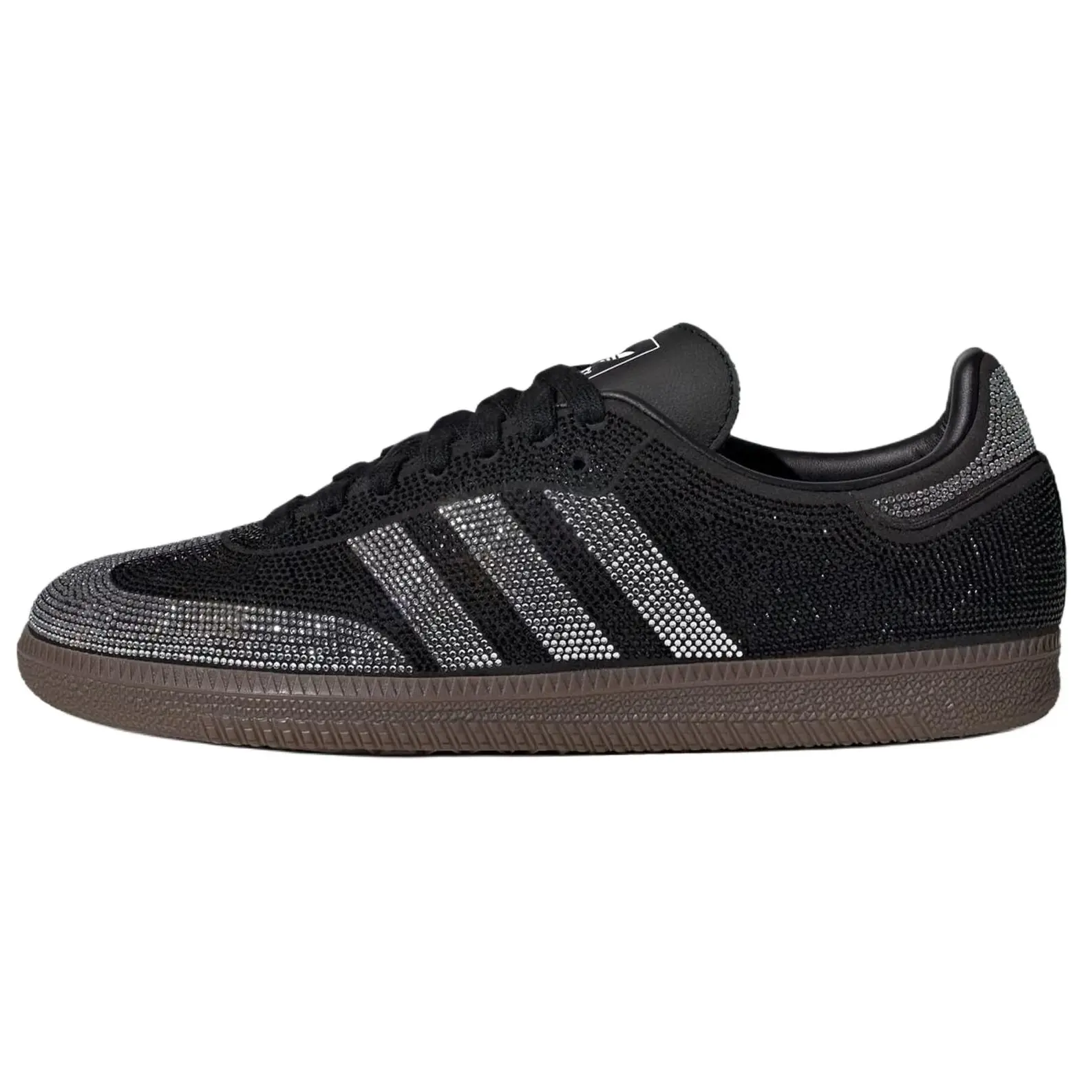 Adidas Samba OG Rhinestone Black Silver Stylish Comfortable Core Dark Gum Women's Sneakers IH9052