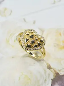 Elegant Romantic Sparkling Zircon Heart Ring, Low Sensitivity Jewelry, Perfect for Wedding and Engagement, All Seasons