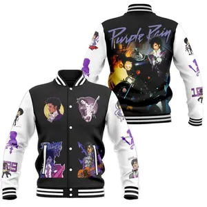 Prince Purple Rain Varsity Jacket, Retro Rock Music Graphic Design, Iconic Streetwear Style, Trendy Unisex Outfit Gift